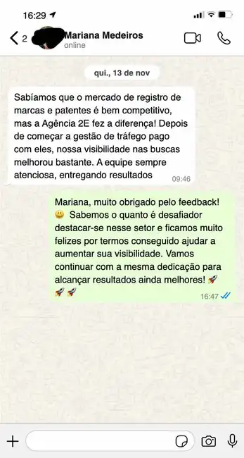 Depoimento de Mariana Medeiros sobre os resultados com o Pacote de Serviços Google Ads Pro de tráfego pago da Agência 2e